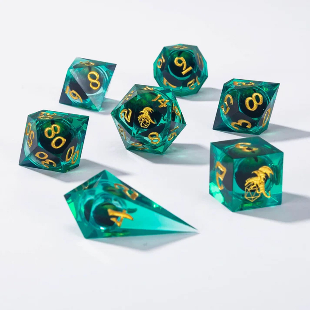 Sharp-Edge Polyhedral Dice Set: Always Watching - Beholder's Gaze (7) (Clearance)