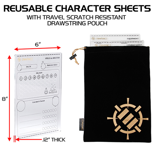 ENHANCE: Acrylic Character Sheet Set (Clearance)