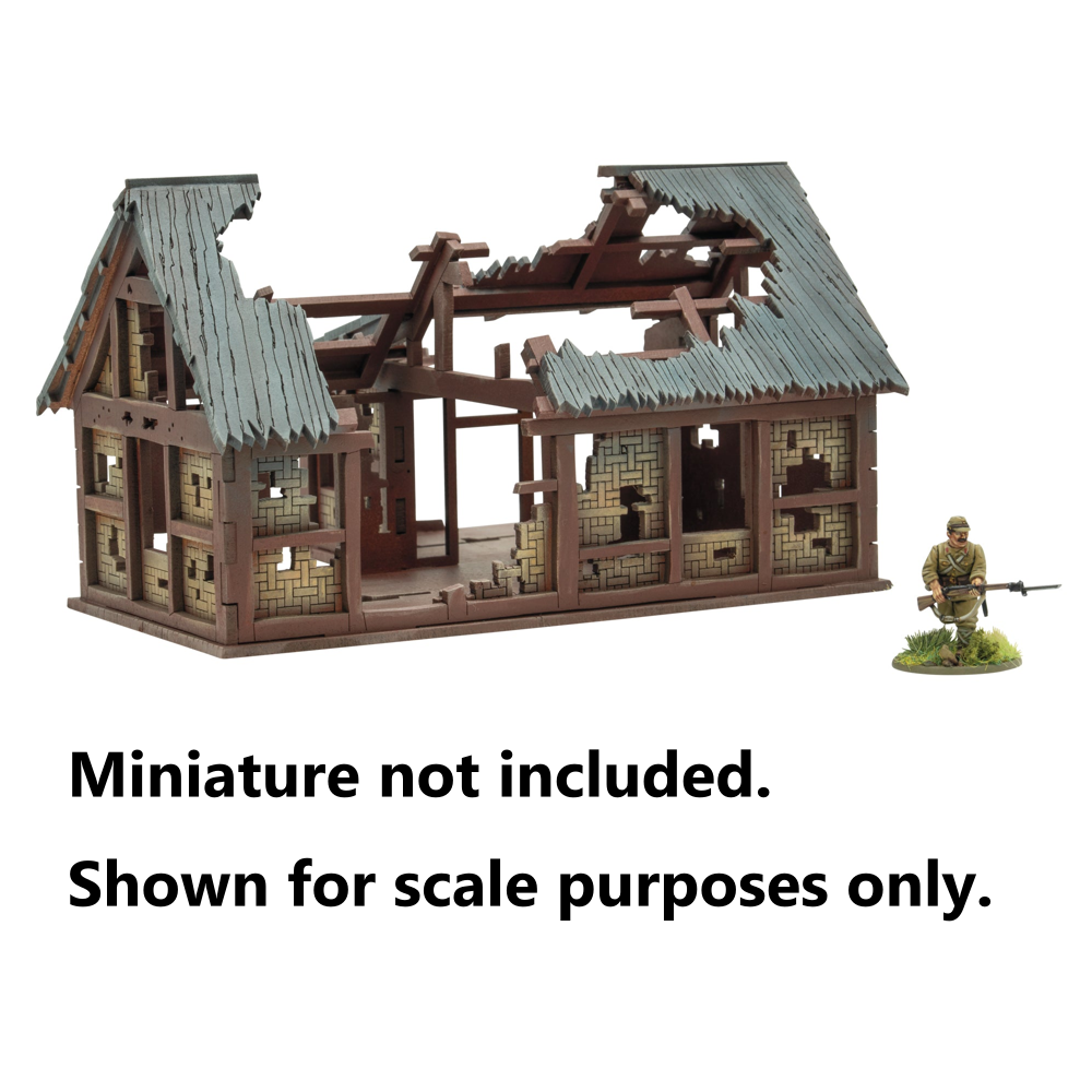 Skytrex MDF Terrain: Pacific Theater - L-Shaped Building Ruins
