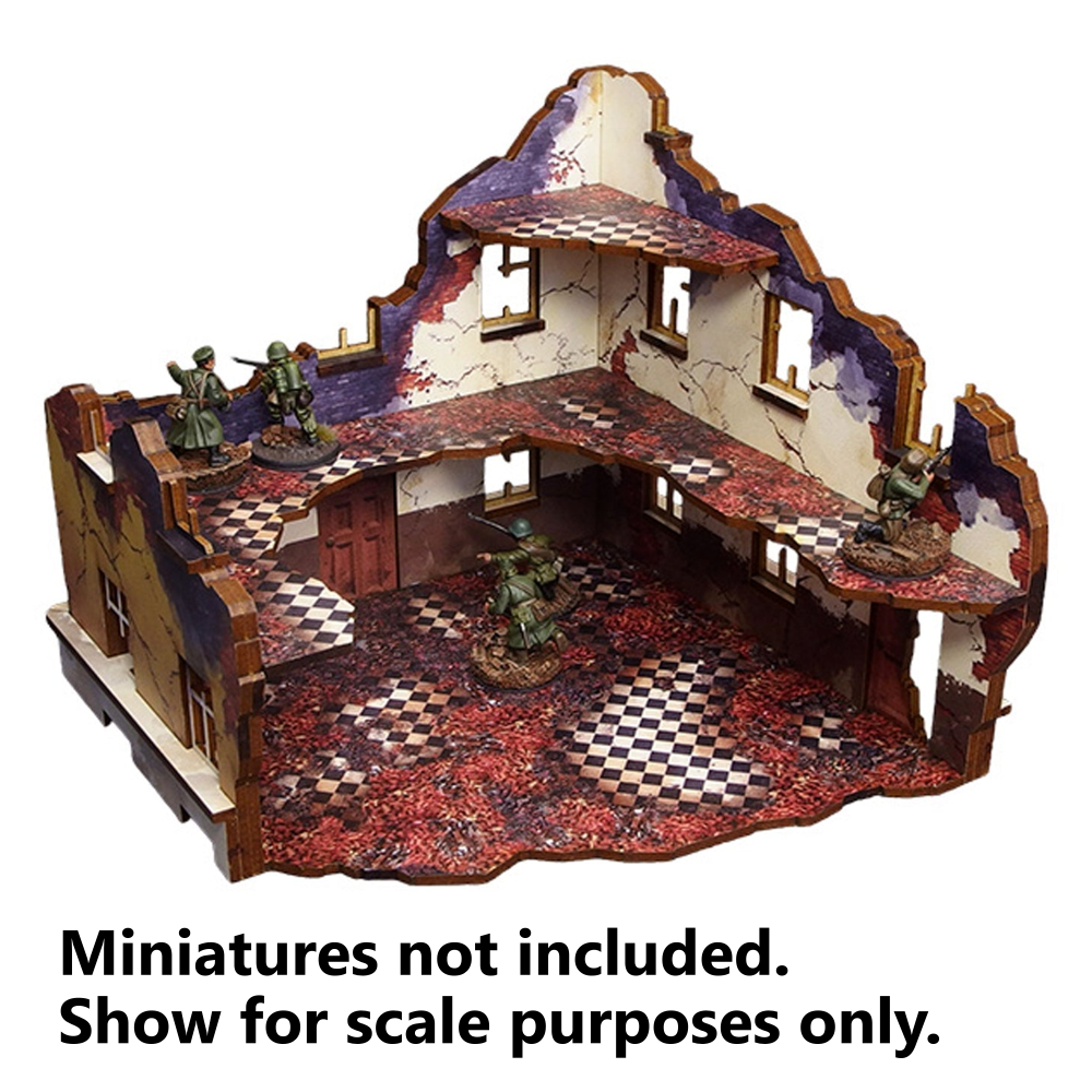 Bolt Action HDF Terrain: WW2 Ostfront Stalingrad - Ruined School Right (with 3rd Floor)