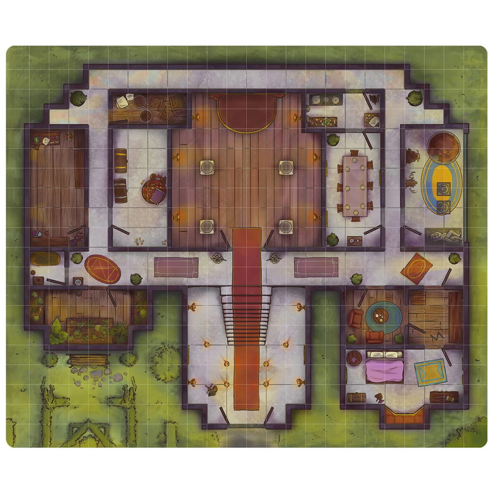 Next Level Miniatures: Wet-Erase Vinyl Game Mat - Treacherous Manor(Clearance)