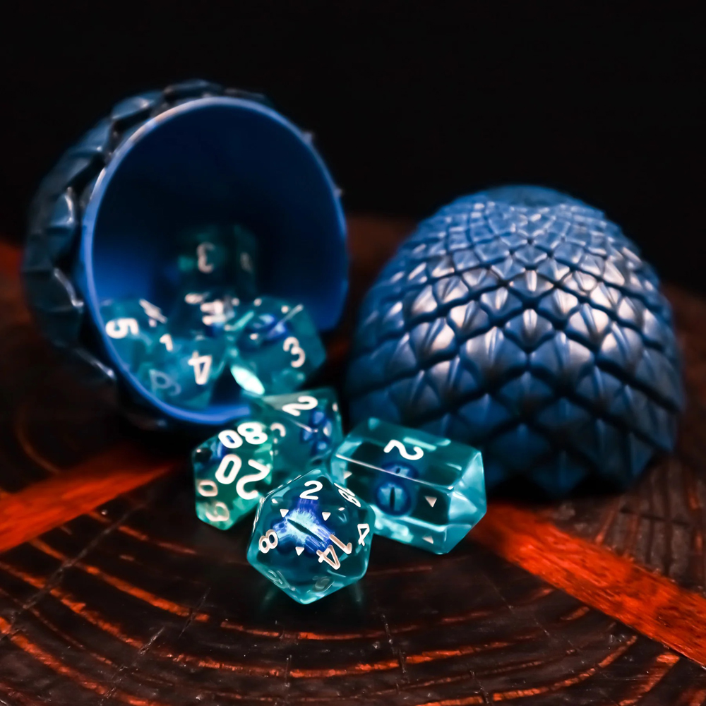 Dragon Eye Dice: Legendary Round Cut - Blue (9) (Clearance)