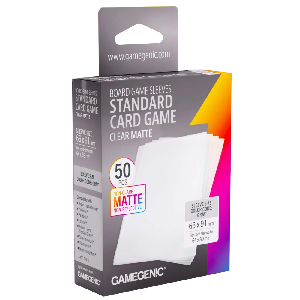 Board Game Sleeves: Standard Card Game - Clear Matte (50)
