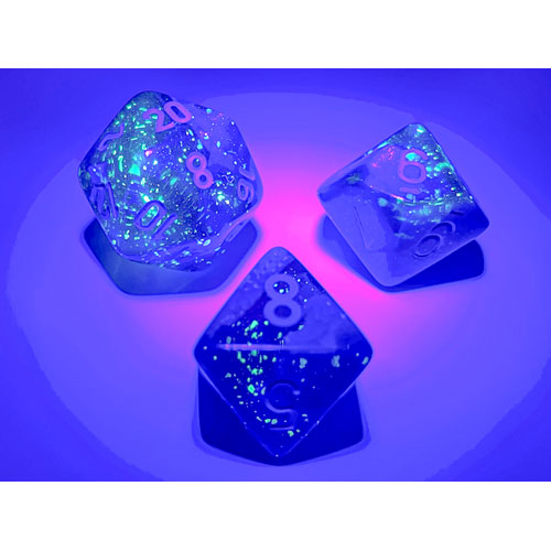 Chessex Dice Set: Gemini Luminary - Blue-Blue w/Light Blue (7)