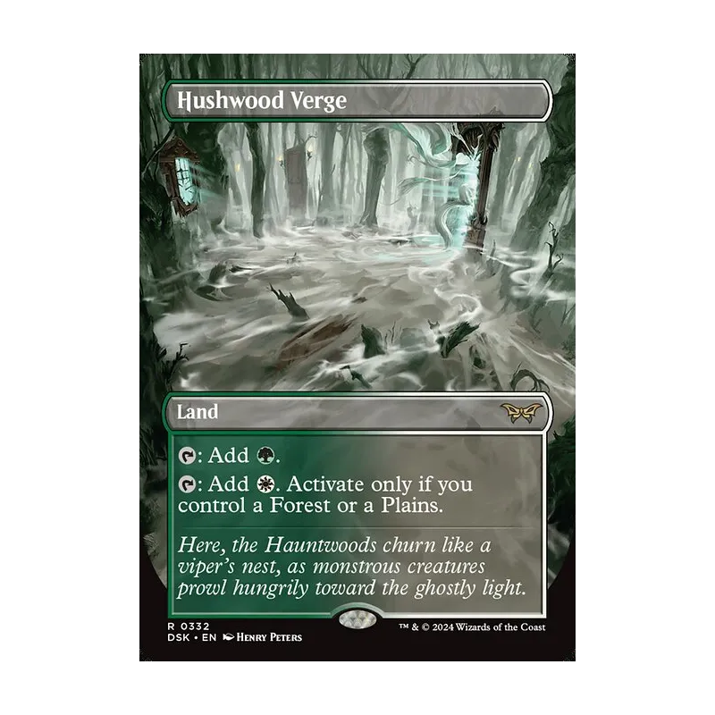 Hushwood Verge (Borderless) - Duskmourn: House of Horror (Foil Near Mint)