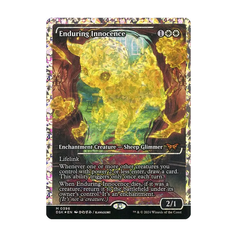 Enduring Innocence (Showcase) (Fracture Foil) - Duskmourn: House of Horror (Foil Near Mint)