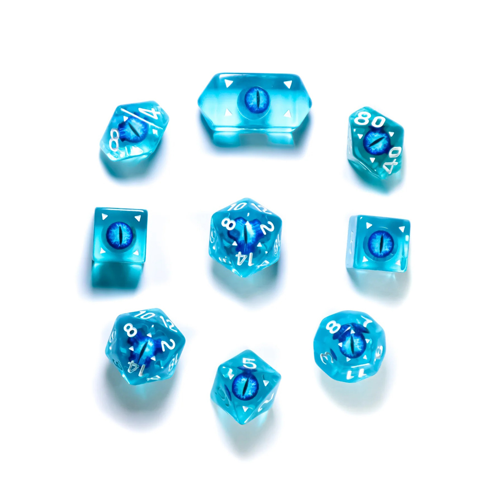 Dragon Eye Dice: Legendary Round Cut - Blue (9) (Clearance)