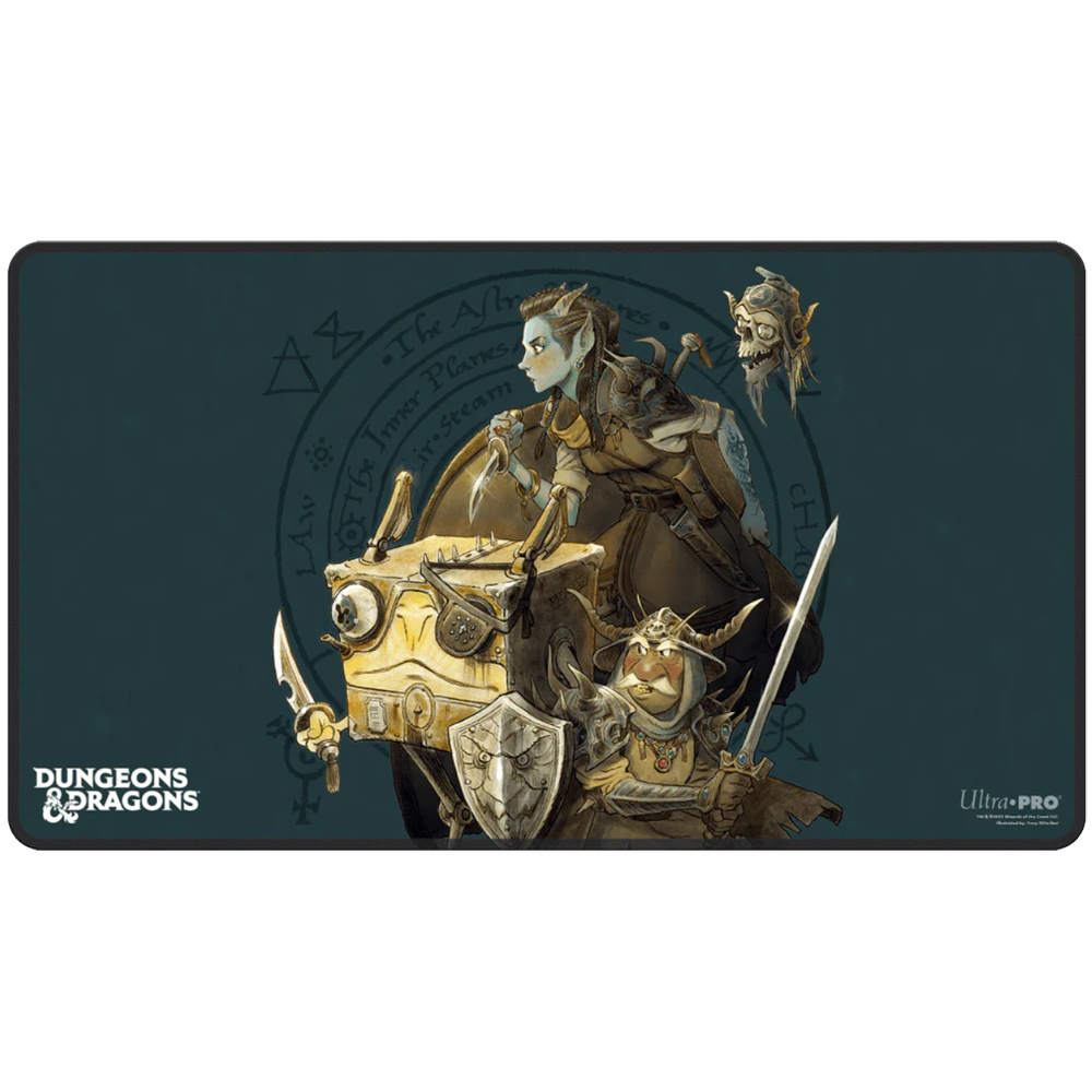 D&D Black-Stitched Playmat: Planescape - Adventures in the Multiverse - Turn of Fortune’s Wheel (Alt Art)