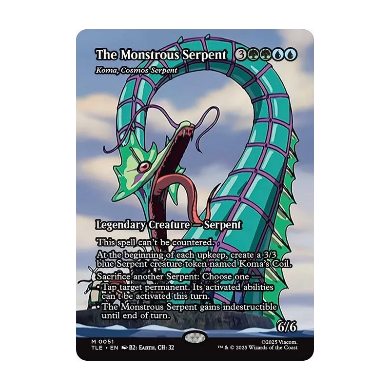 The Monstrous Serpent / Koma, Cosmos Serpent (Borderless) - Avatar: The Last Airbender Eternal (Near Mint)
