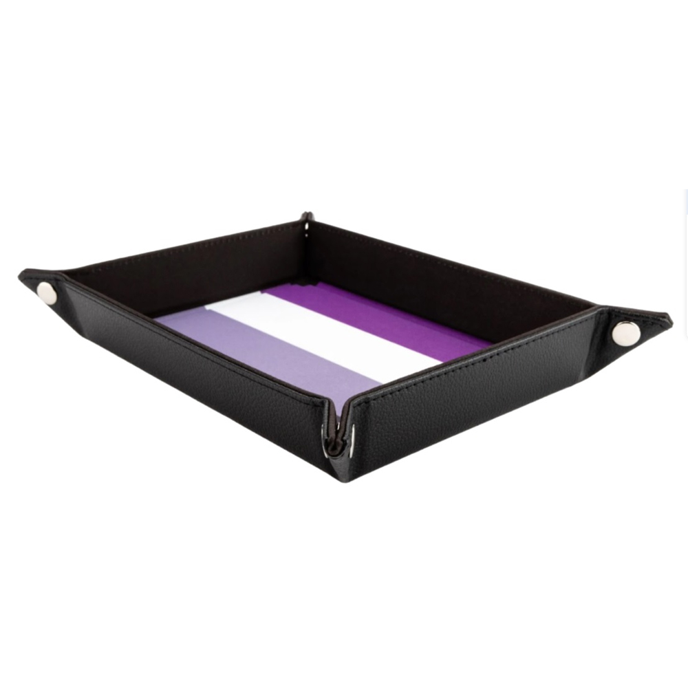 Pride Fold-Up Velvet Dice Tray: Asexual