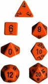 Chessex Dice Set: Opaque Orange w/Black (7)