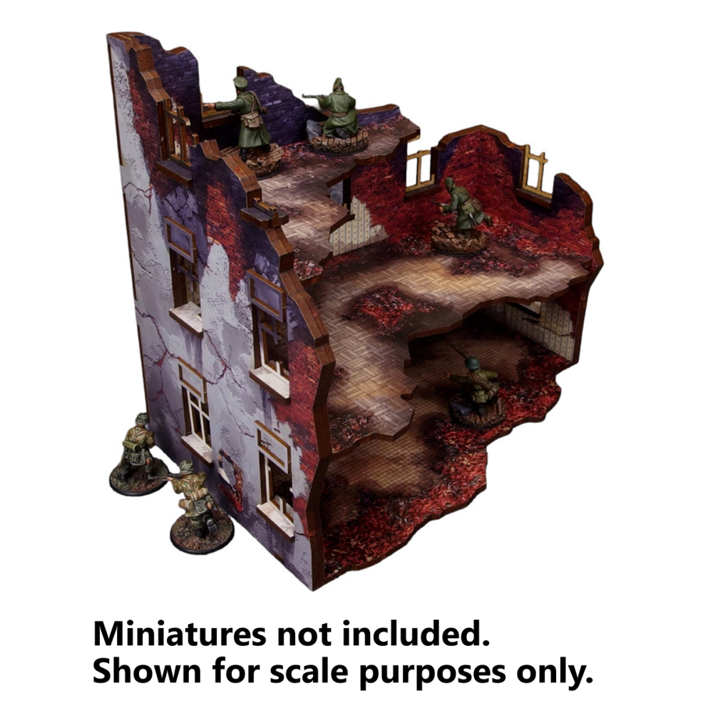 Bolt Action HDF Terrain: WW2 Ostfront Stalingrad - Ruined Apartment Block Front