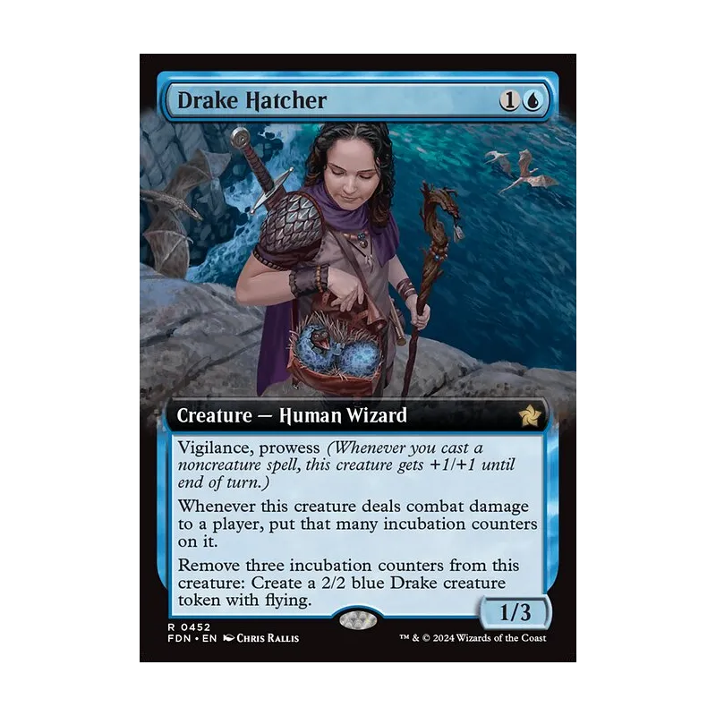 Drake Hatcher (Extended Art) - Foundations (Foil Near Mint)