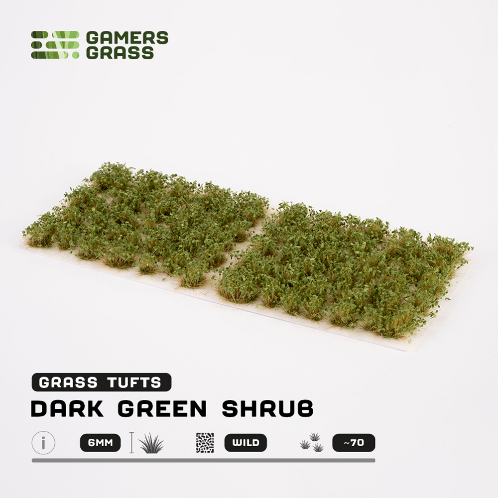 Gamers Grass Tufts: Dark Green Shrubs - Wild 6mm