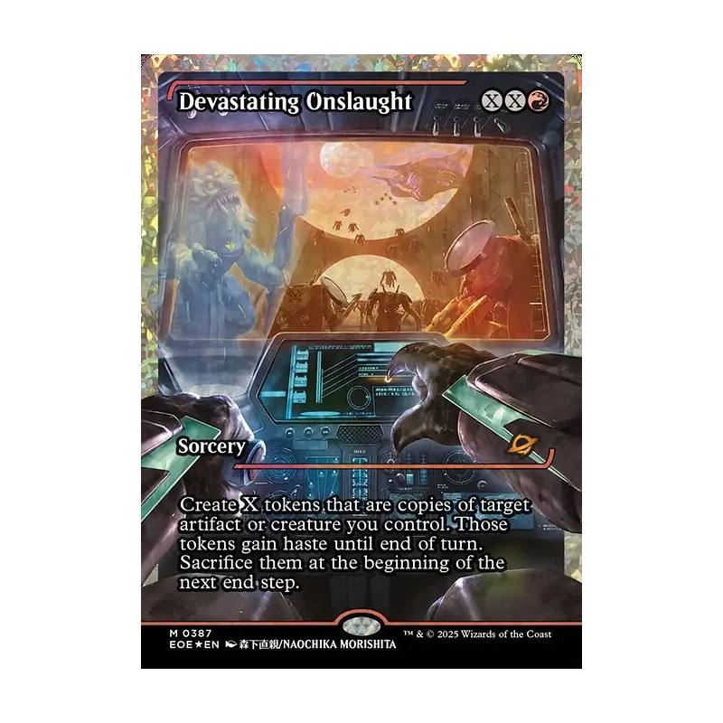 Devastating Onslaught (0387) (Showcase) (Fracture Foil) - Edge of Eternities (Foil Near Mint)