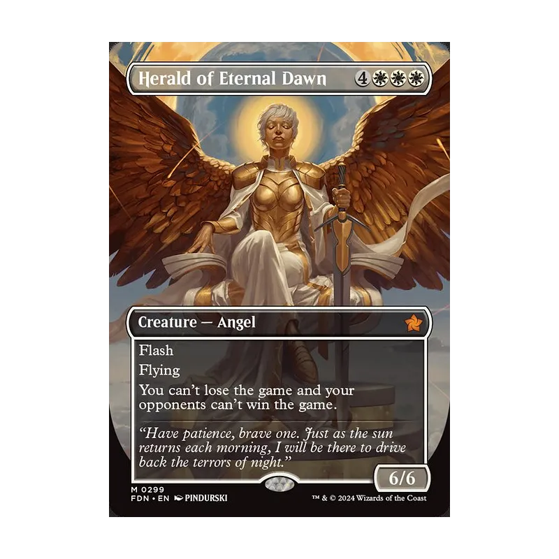 Herald of Eternal Dawn (Borderless) - Foundations (Foil Near Mint)