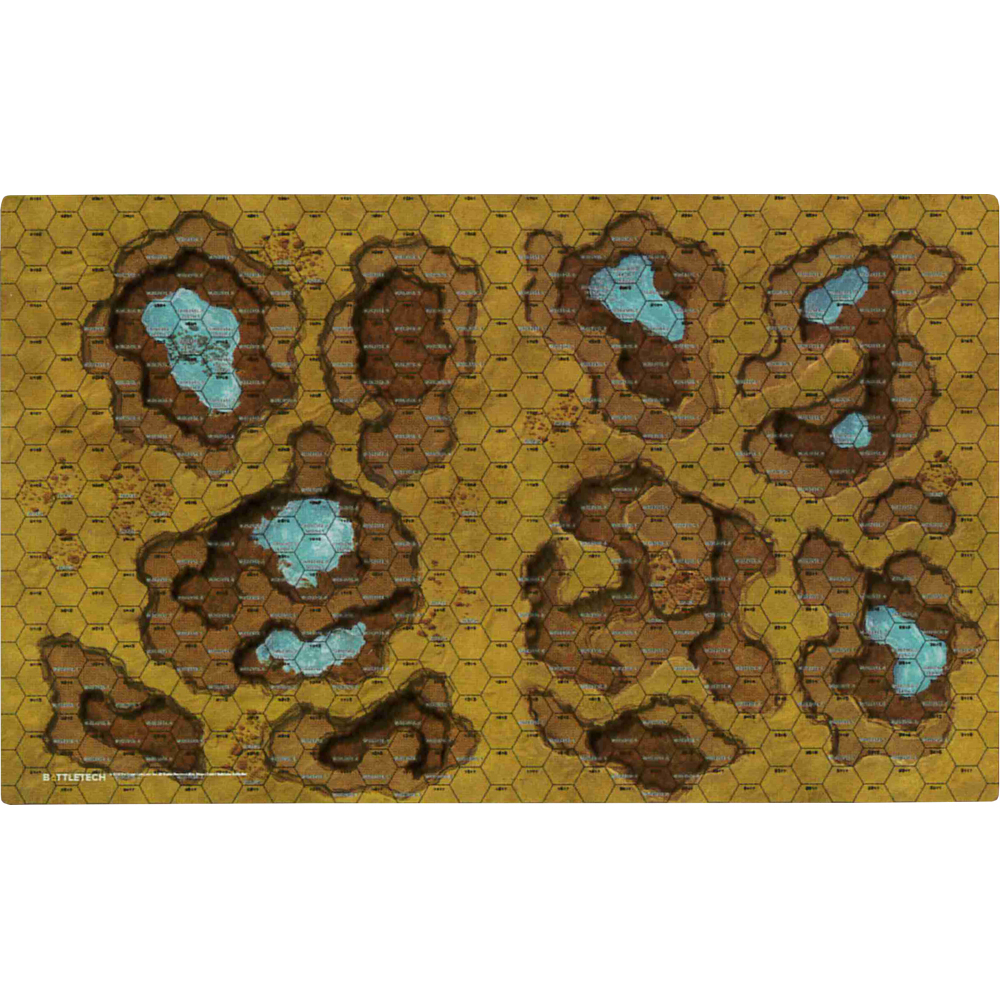 BattleTech BattleMat: Savannah - Sinkholes/Mountain Lake