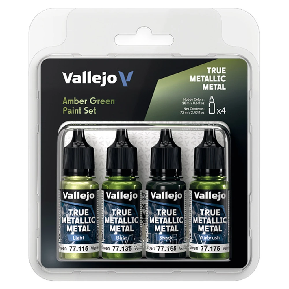Vallejo: True Metallic Metal: Amber Green Paint Set (Preorder)
