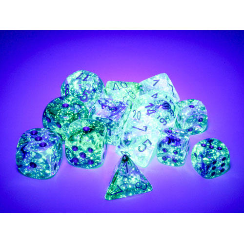 Chessex Dice Set: Nebula Luminary - Oceanic w/Gold (7)