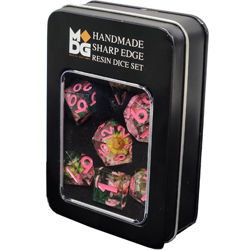 Sharp-Edge Polyhedral Set: Chrysanthemum W/ Pink (7)