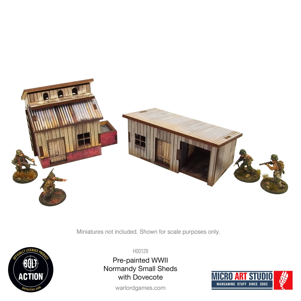 Bolt Action 3E: Pre-painted WW2 Normandy - Small Sheds with Dovecote