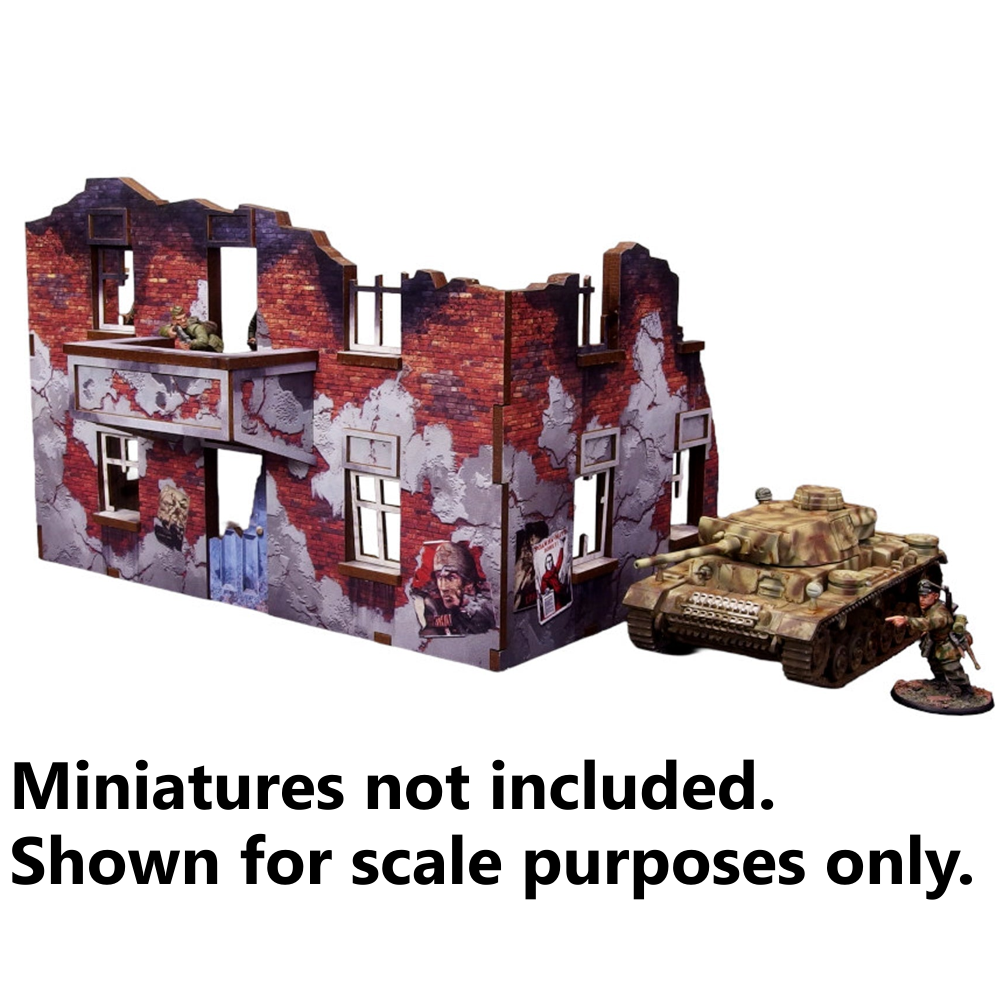 Bolt Action HDF Terrain: WW2 Ostfront Stalingrad - Ruined Apartment Block Back
