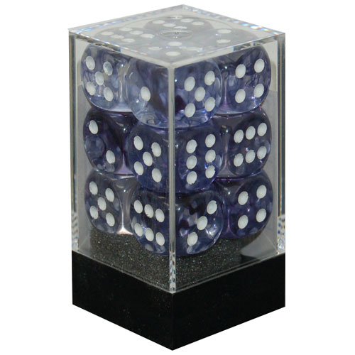 Chessex 16mm d6 Set: Nebula Black w/White (12)