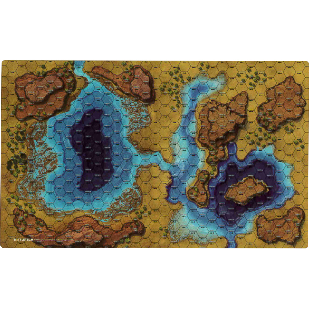 BattleTech BattleMat: Savannah - Large Lakes/Box Canyon