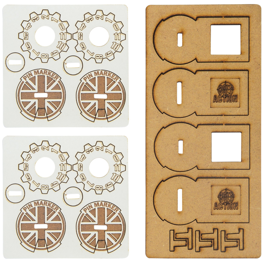 Bolt Action: MDF Unit Pin Markers - Great Britain