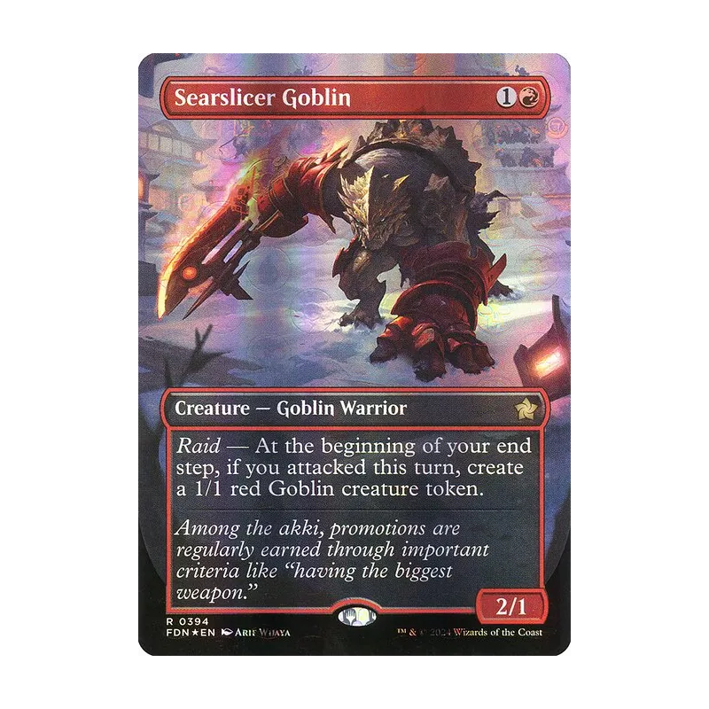 Searslicer Goblin (Borderless) (Mana Foil) - Foundations (Foil Near Mint)